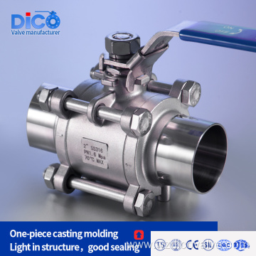 1000wog Food Grado BW End 3pc Ball Valve